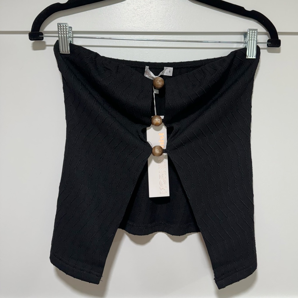 Black tube top and skirt matching set